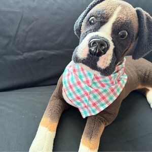Green and Pink Checkered   Dog Bandanna